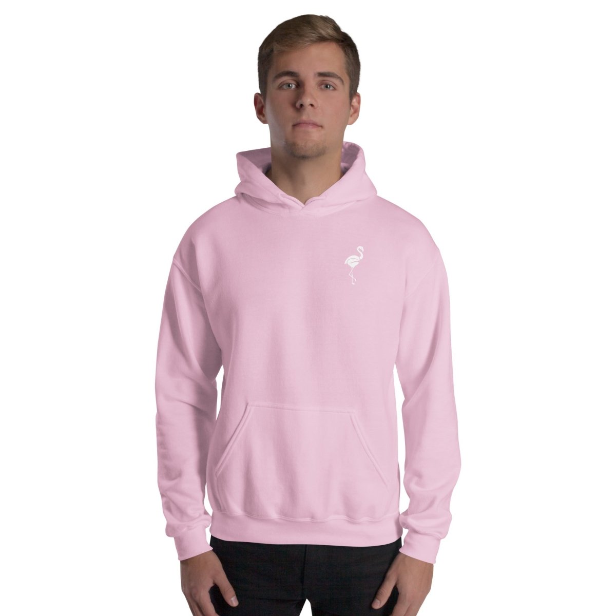 Join the Flamboyance Unisex Hoodie - Coffee FlamingoLight PinkS