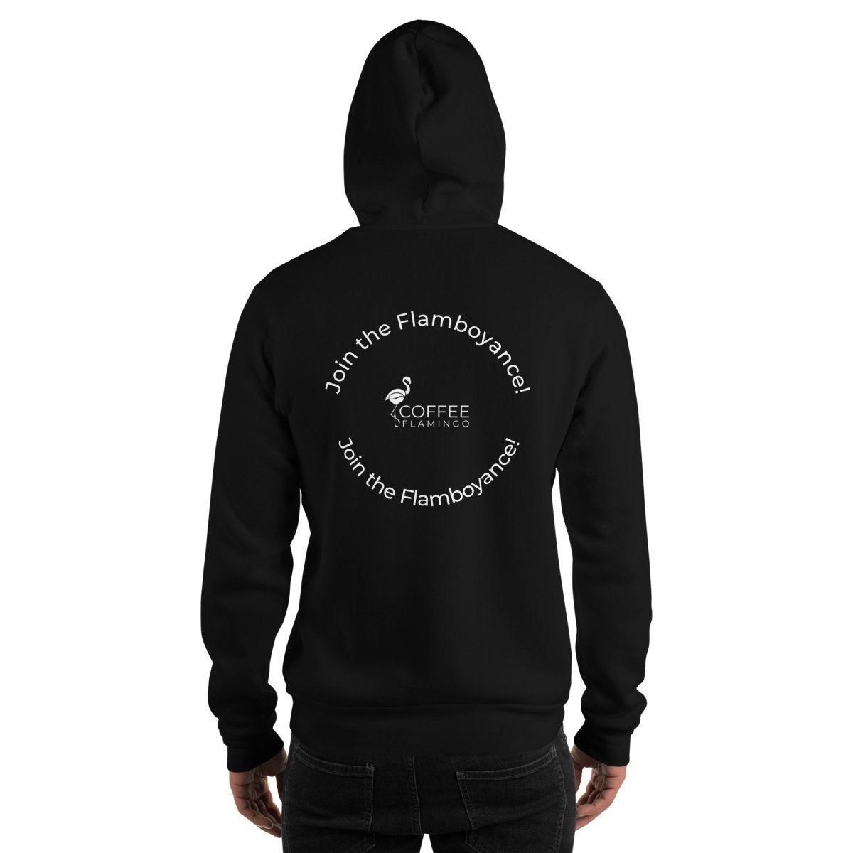 Join the Flamboyance Unisex Hoodie - Coffee FlamingoBlackS