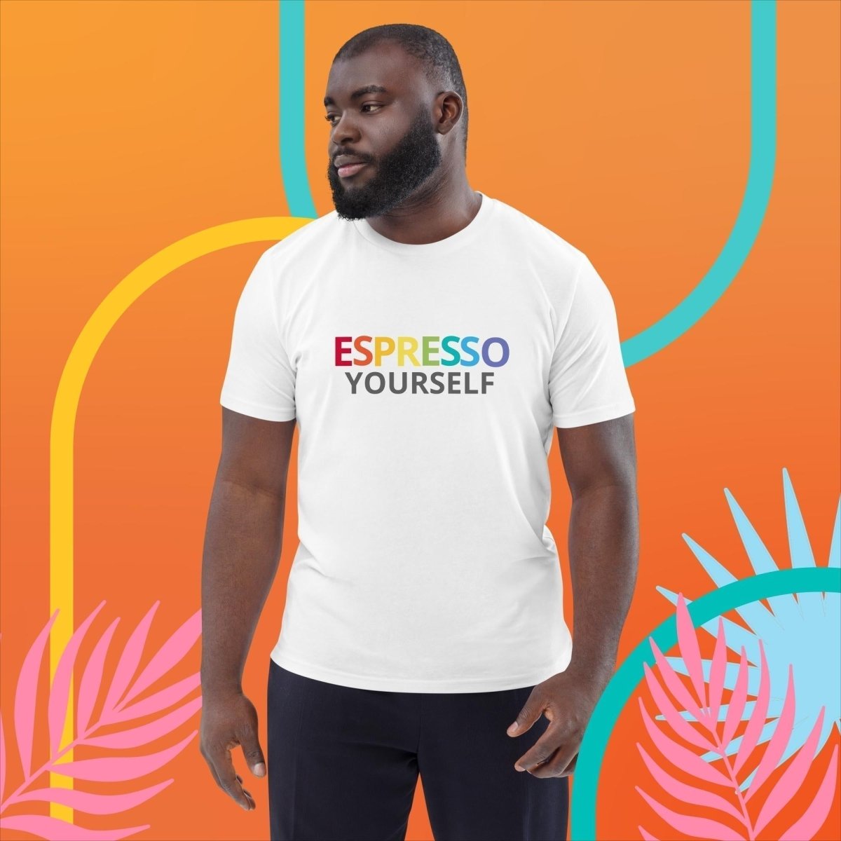Unisex Espresso Yourself T-shirt - Coffee FlamingoWhiteS