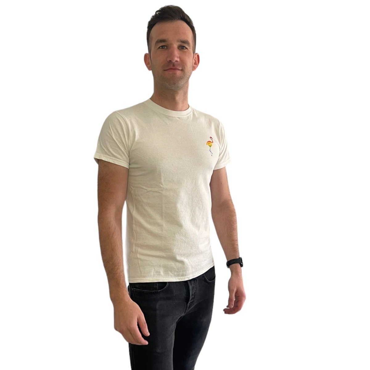 Unisex Pride colour T-shirt - Coffee FlamingoBlackS