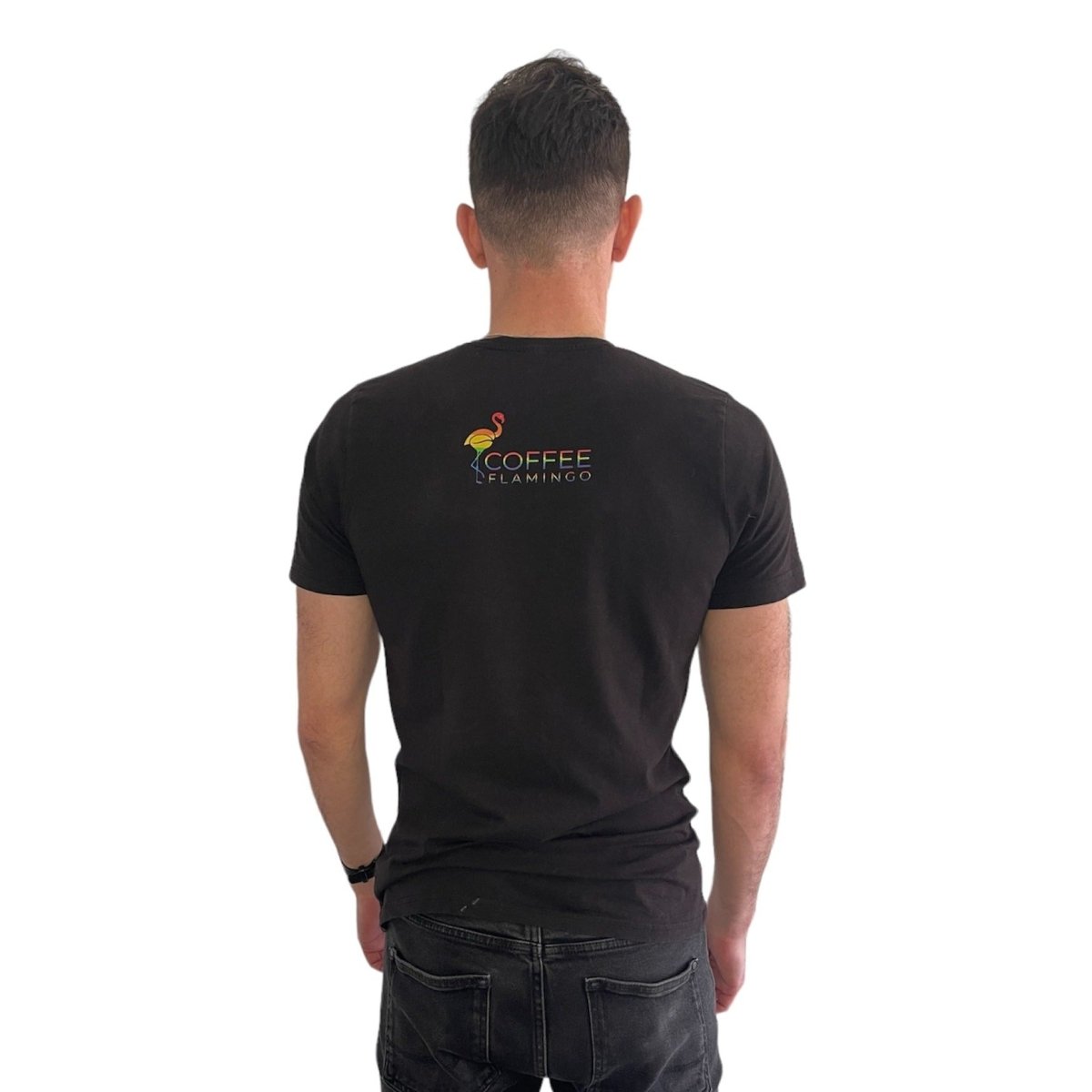 Unisex Pride colour T-shirt - Coffee FlamingoBlackS