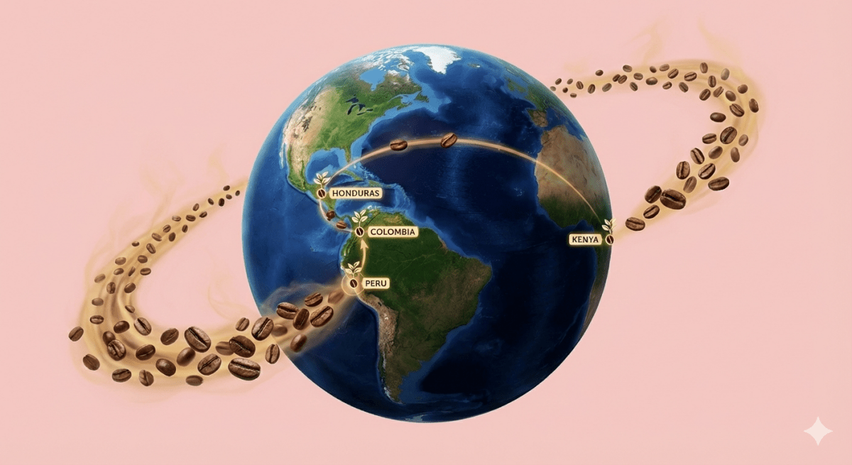 World Tour Taster - 4 Coffee Bundle - Coffee FlamingoWhole Bean
